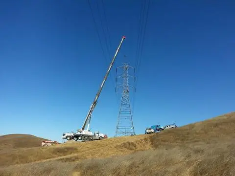 Crane Working on Remote Hillside